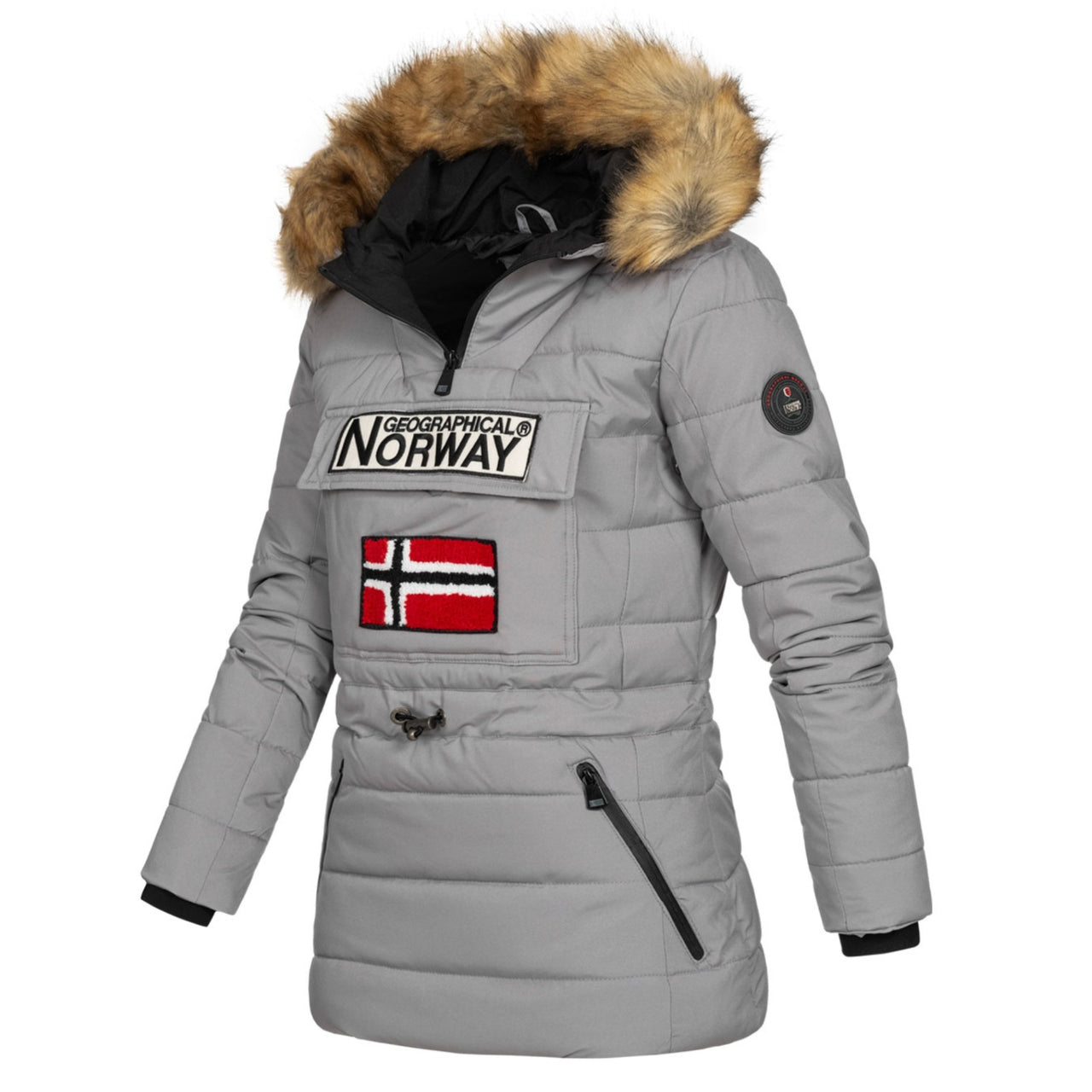 Geographical Norway Aroma Mujer - Chaqueta larga acolchada con capucha  Antracita