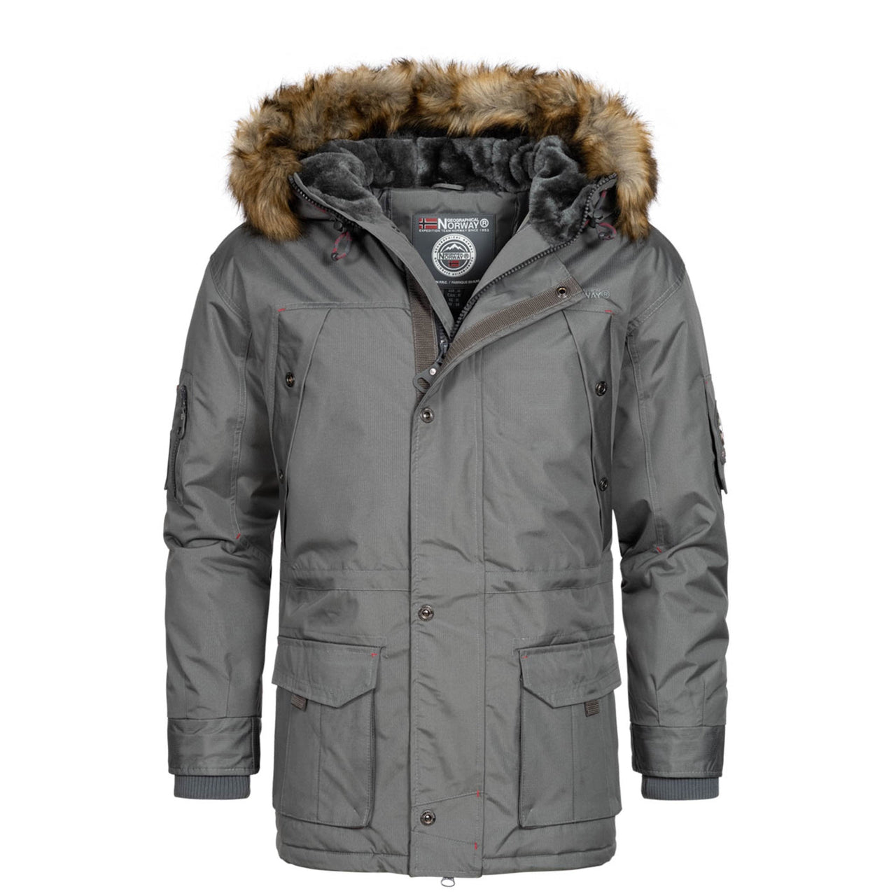 Geographical Norway Abiosaure Homme - Parka chaude à capuche Gris Fonce - Geographical Norway - S Gris Fonce