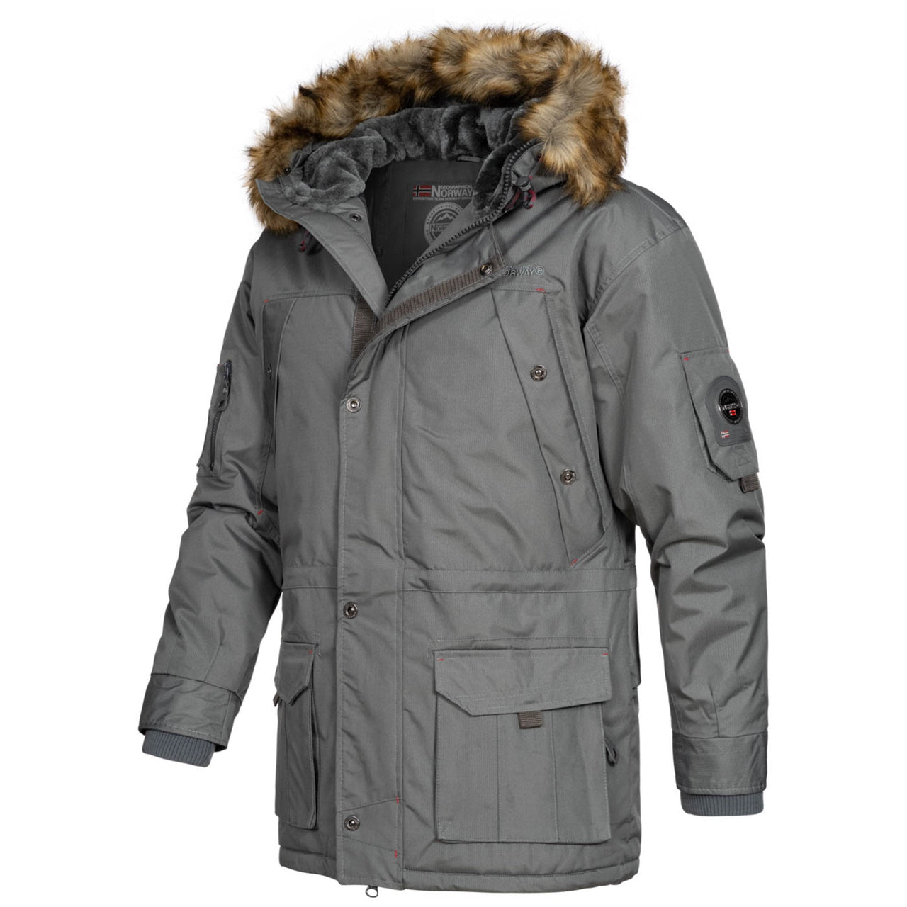 Geographical Norway Abiosaure Homme - Parka chaude à capuche Gris Fonce - Geographical Norway - S Gris Fonce