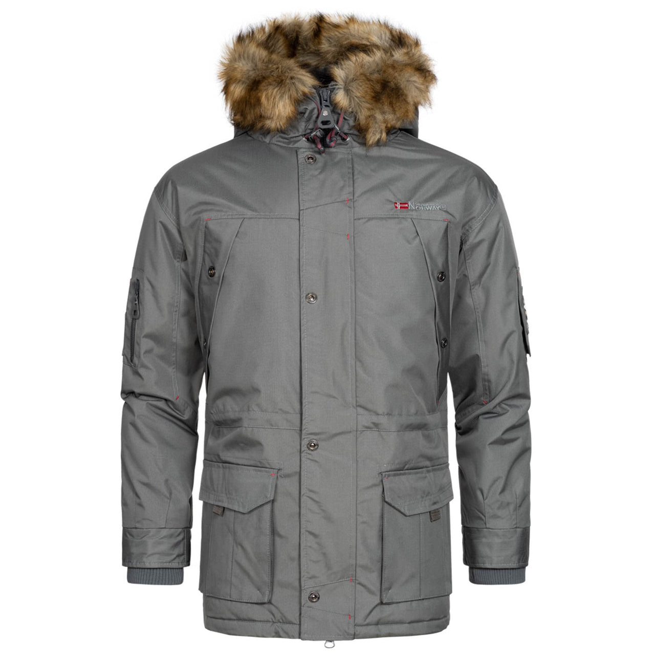 Geographical Norway Abiosaure Homme - Parka chaude à capuche Gris Fonce - Geographical Norway - S Gris Fonce