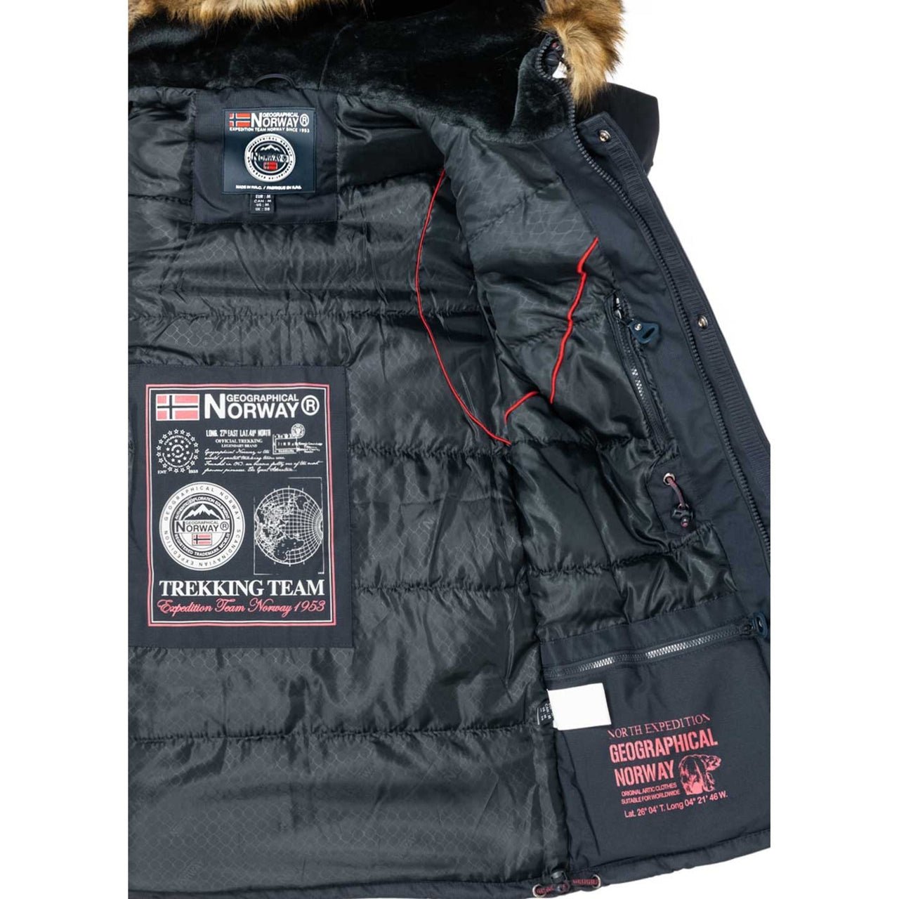 Geographical Norway Abiosaure Homme - Parka chaude à capuche Marine - Geographical Norway - S Marine