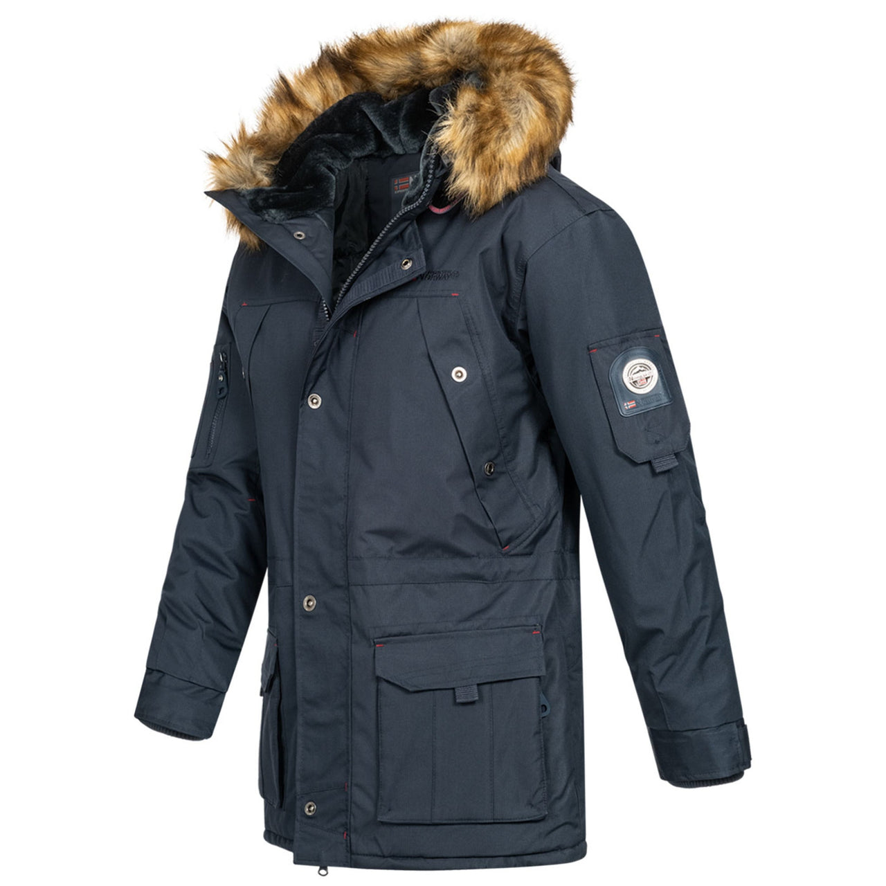 Geographical Norway Abiosaure Homme - Parka chaude à capuche Marine - Geographical Norway - S Marine