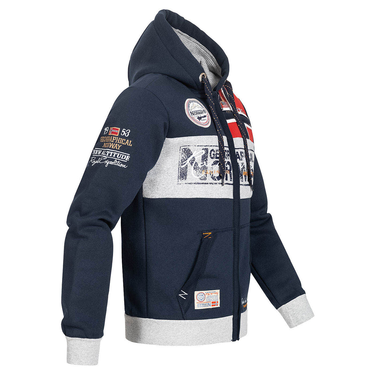 Geographical Norway Flyer Homme - Sweatshirt zippé Marine - Geographical Norway - S Marine