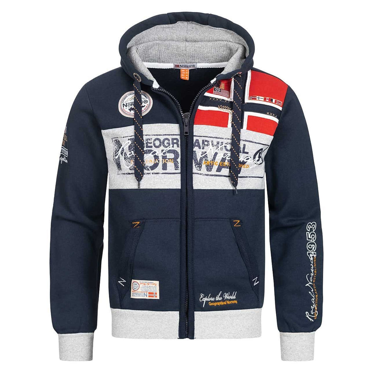 Geographical Norway Flyer Homme - Sweatshirt zippé Marine - Geographical Norway - S Marine