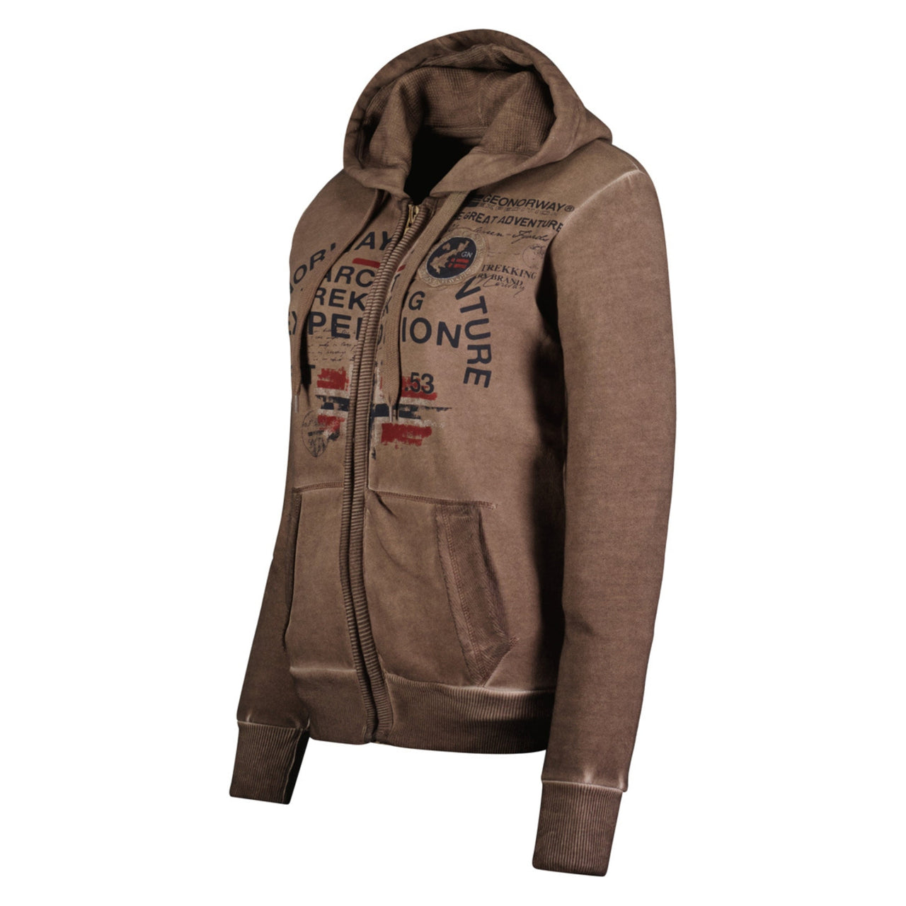 Geographical Norway Gergen Femme - Sweat zippé Taupe - Geographical Norway - S Taupe