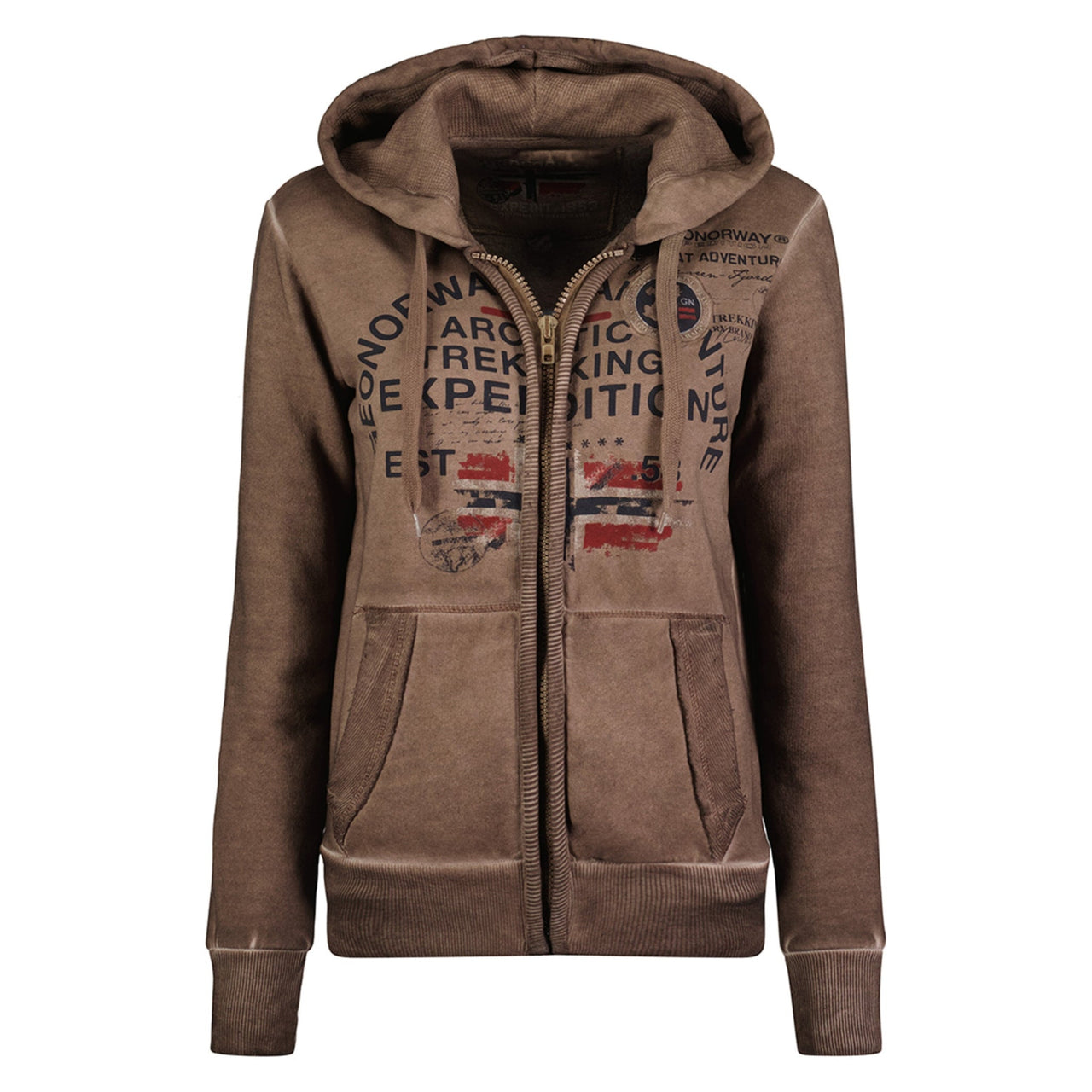 Geographical Norway Gergen Femme - Sweat zippé Taupe - Geographical Norway - S Taupe