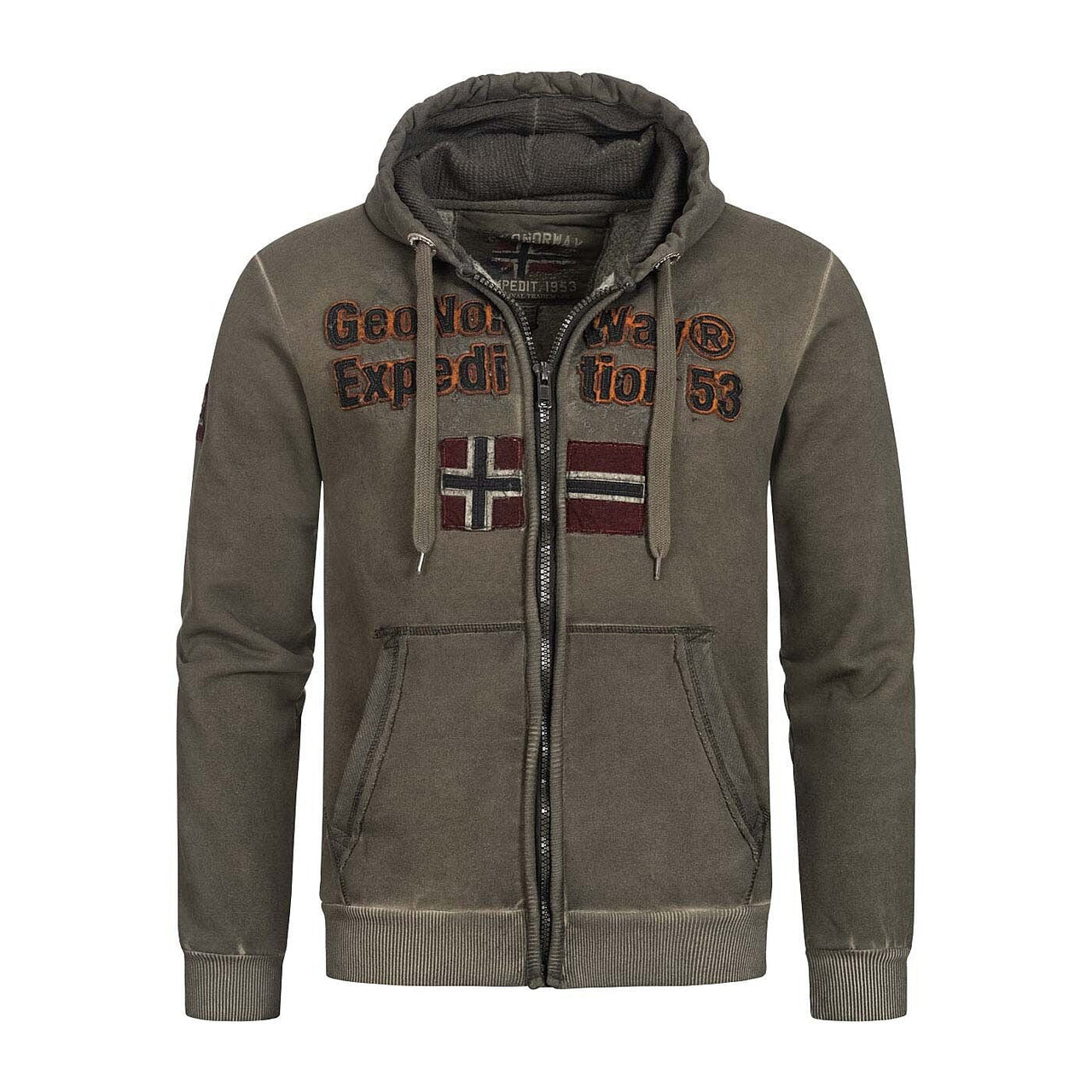 Geographical Norway Gimdo Homme - Sweat à capuche Kaki - Geographical Norway - S Kaki