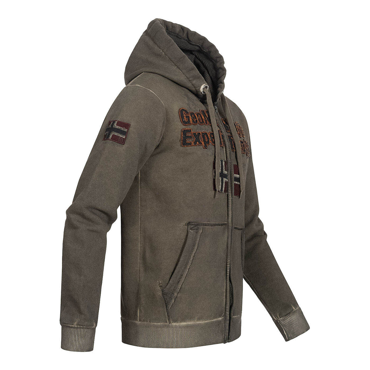 Geographical Norway Gimdo Homme - Sweat à capuche Kaki - Geographical Norway - S Kaki