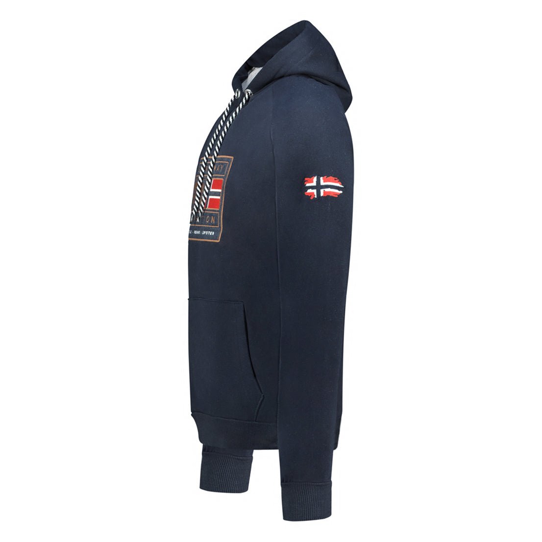 Geographical Norway Gofoten - Sweat Homme à Capuche avec Drapeau et Poche Kangourou Marine - Geographical Norway - S Marine