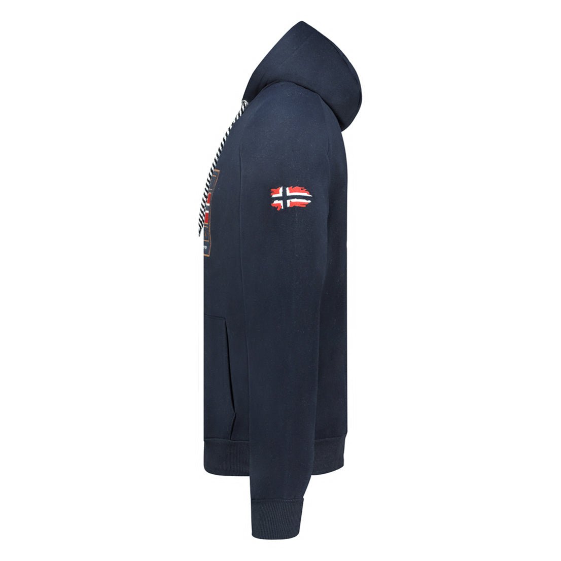 Geographical Norway Gofoten - Sweat Homme à Capuche avec Drapeau et Poche Kangourou Marine - Geographical Norway - S Marine