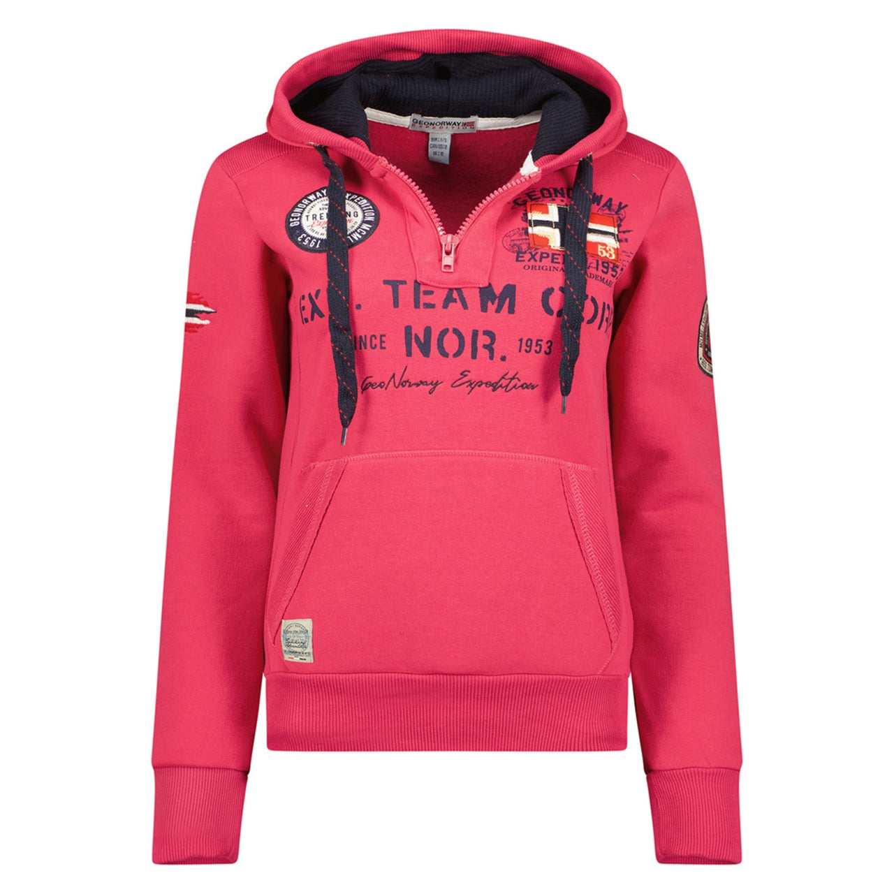 Geographical Norway Goptaine Femme - Sweat passe - tête Rose Flash - Geographical Norway - S Rose Flash