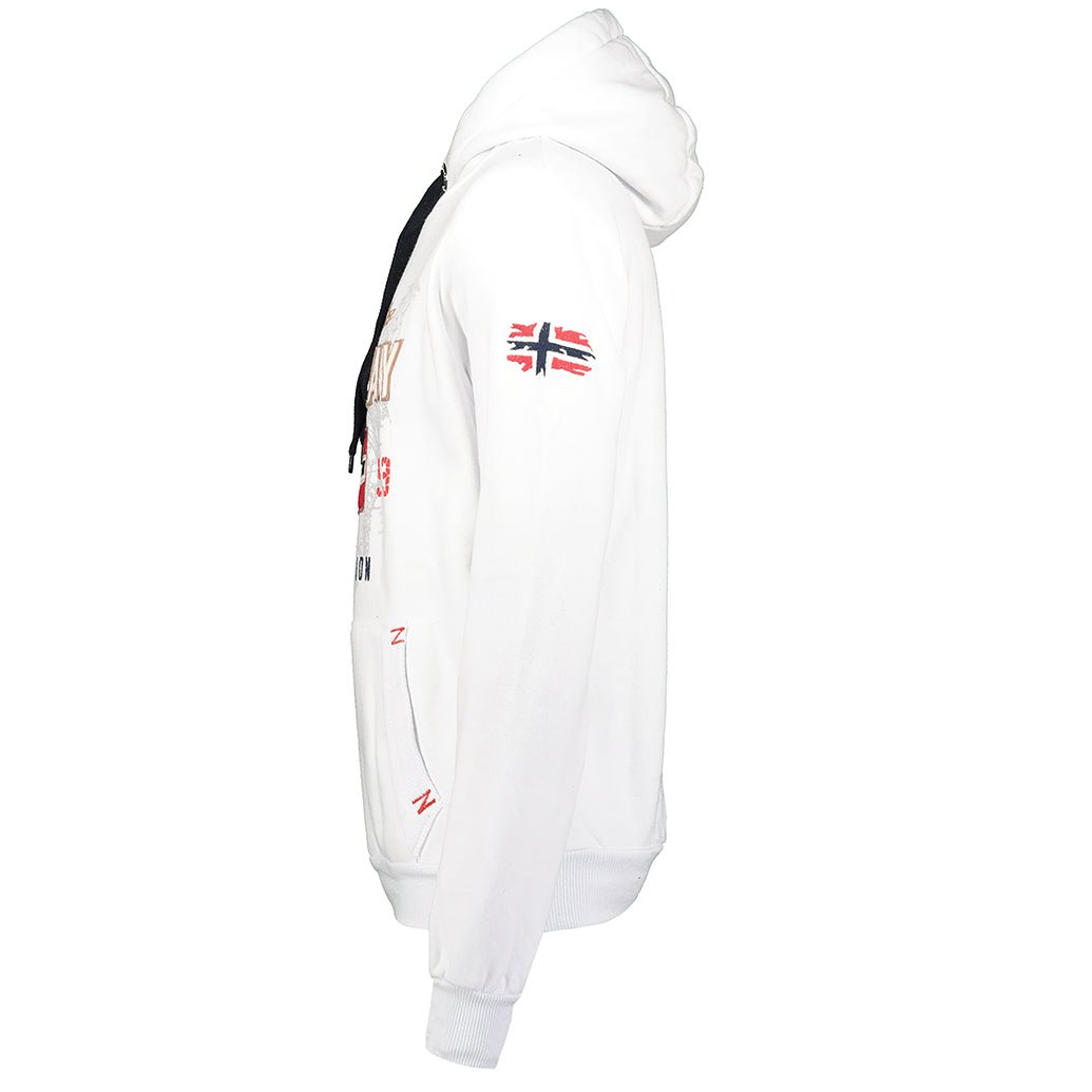 Geographical Norway Guitre Homme - Sweat à passe - tête Blanc - Geographical Norway - S Blanc