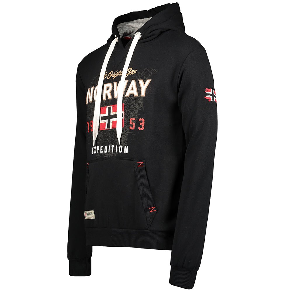 Geographical Norway Guitre Homme - Sweat à passe - tête Noir - Geographical Norway - S Noir