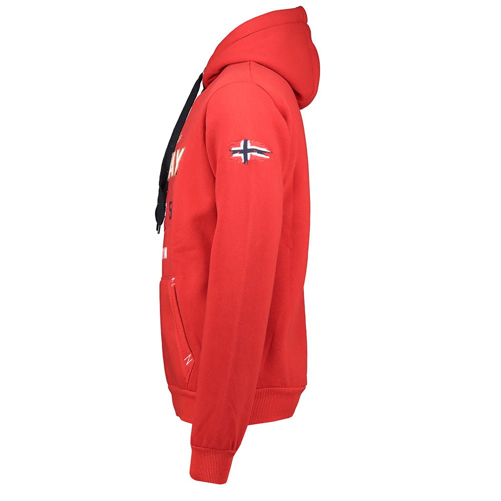 Geographical Norway Guitre Homme - Sweat à passe - tête Rouge - Geographical Norway - S Rouge