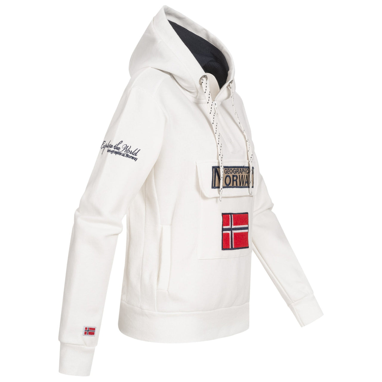 Geographical Norway Gymclass Femme - Sweat à capuche Blanc - Geographical Norway - S Blanc