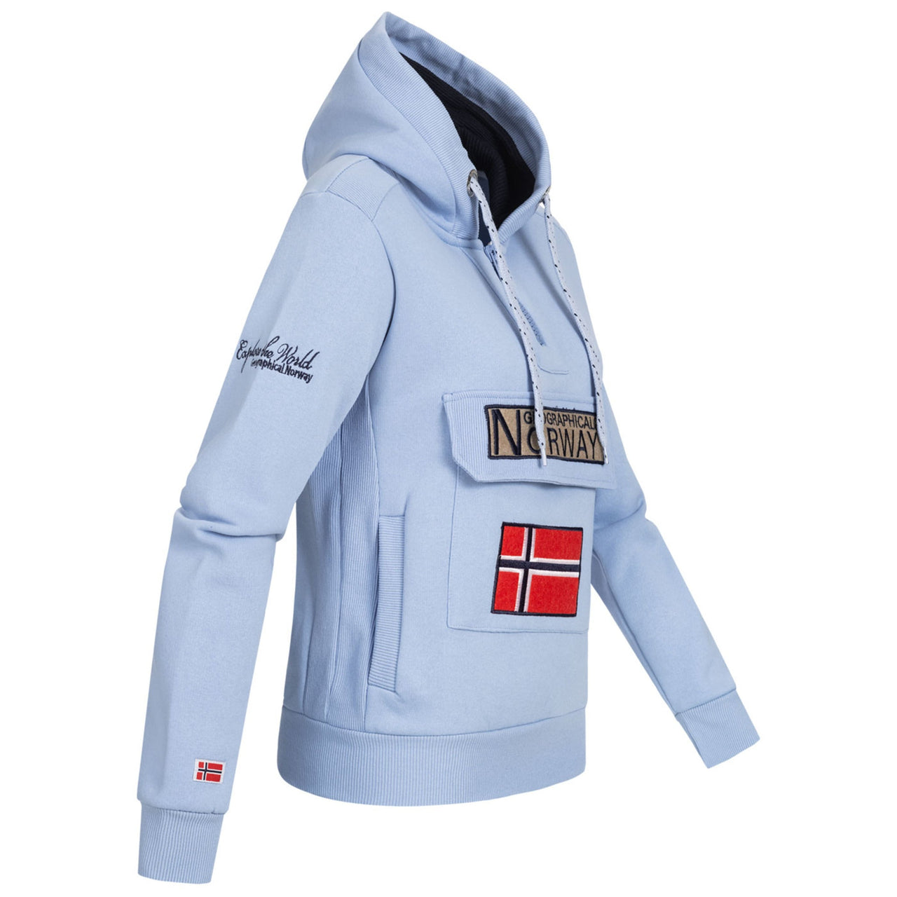 Geographical Norway Gymclass Femme - Sweat à capuche Bleu Ciel - Geographical Norway - S Bleu Ciel