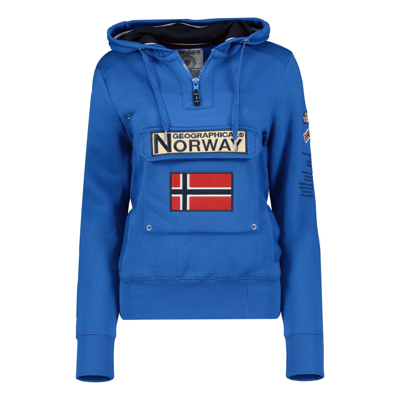 Geographical Norway Gymclass Femme - Sweat à capuche Bleu Royal - Geographical Norway - S Bleu Royal