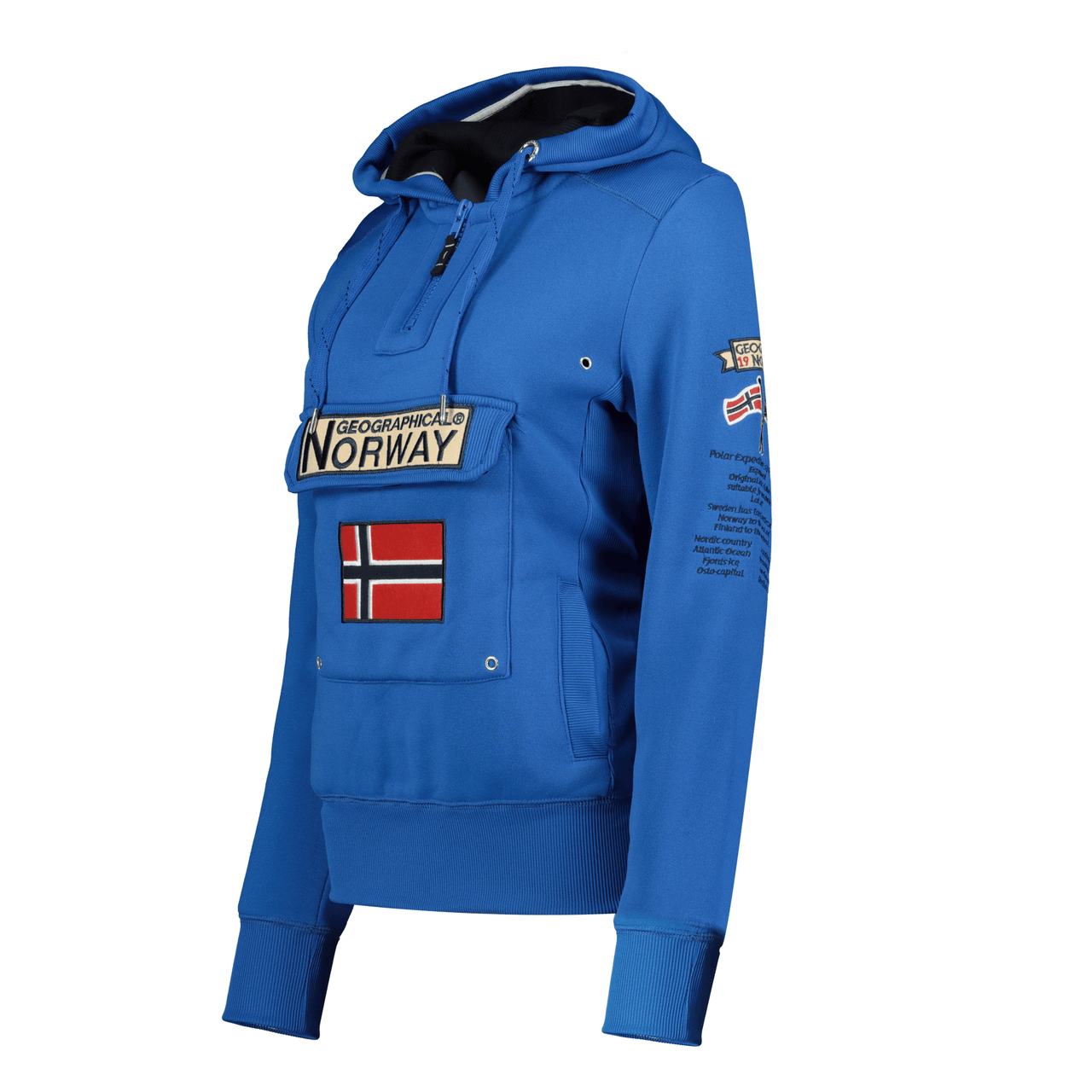 Geographical Norway Gymclass Femme - Sweat à capuche Bleu Royal - Geographical Norway - S Bleu Royal
