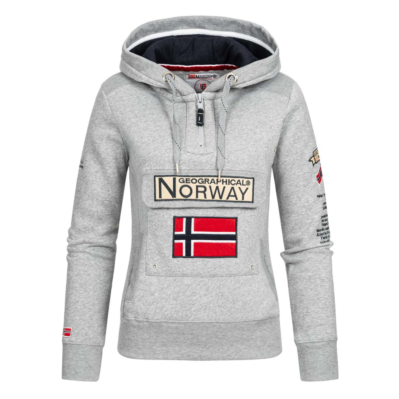 Geographical Norway Gymclass Femme - Sweat à capuche Gris Clair - Geographical Norway - S Gris Clair