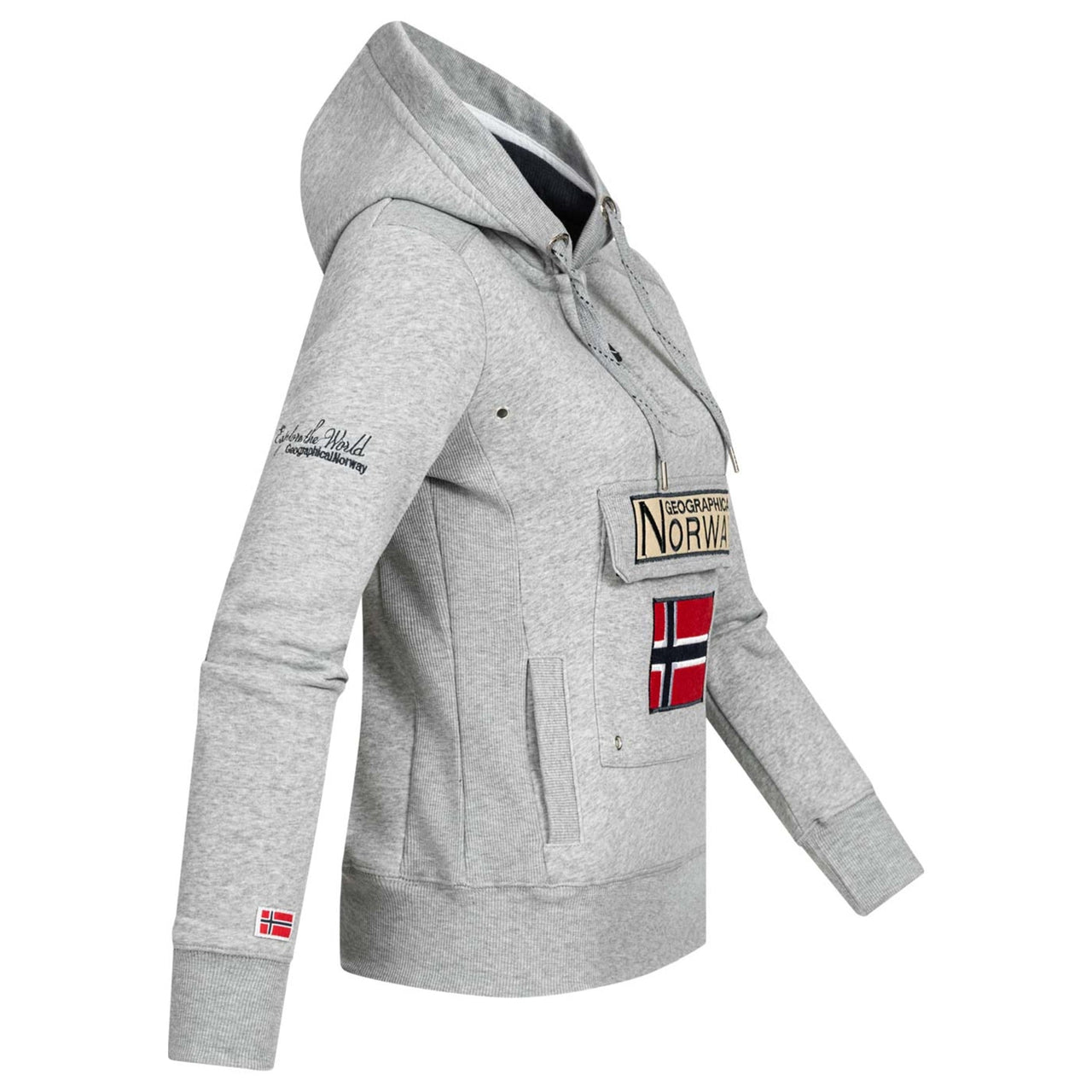 Geographical Norway Gymclass Femme - Sweat à capuche Gris Clair - Geographical Norway - S Gris Clair