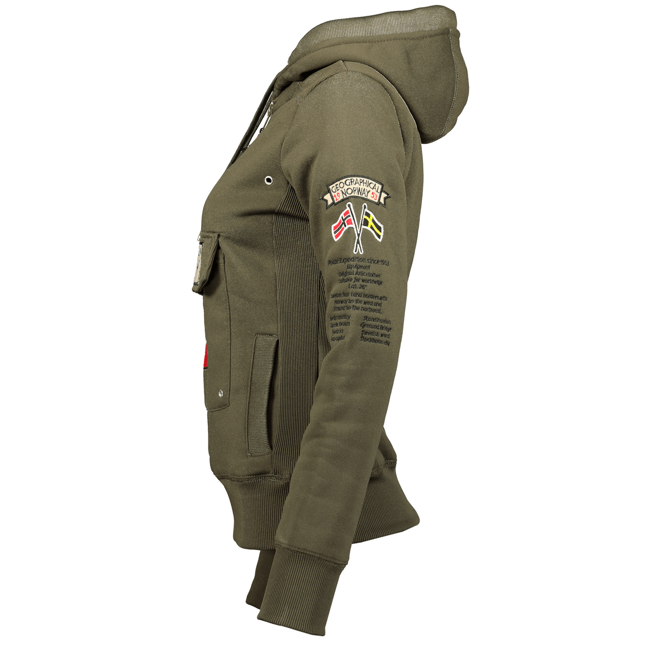 Geographical Norway Gymclass Femme - Sweat à capuche Kaki - Geographical Norway - S Kaki