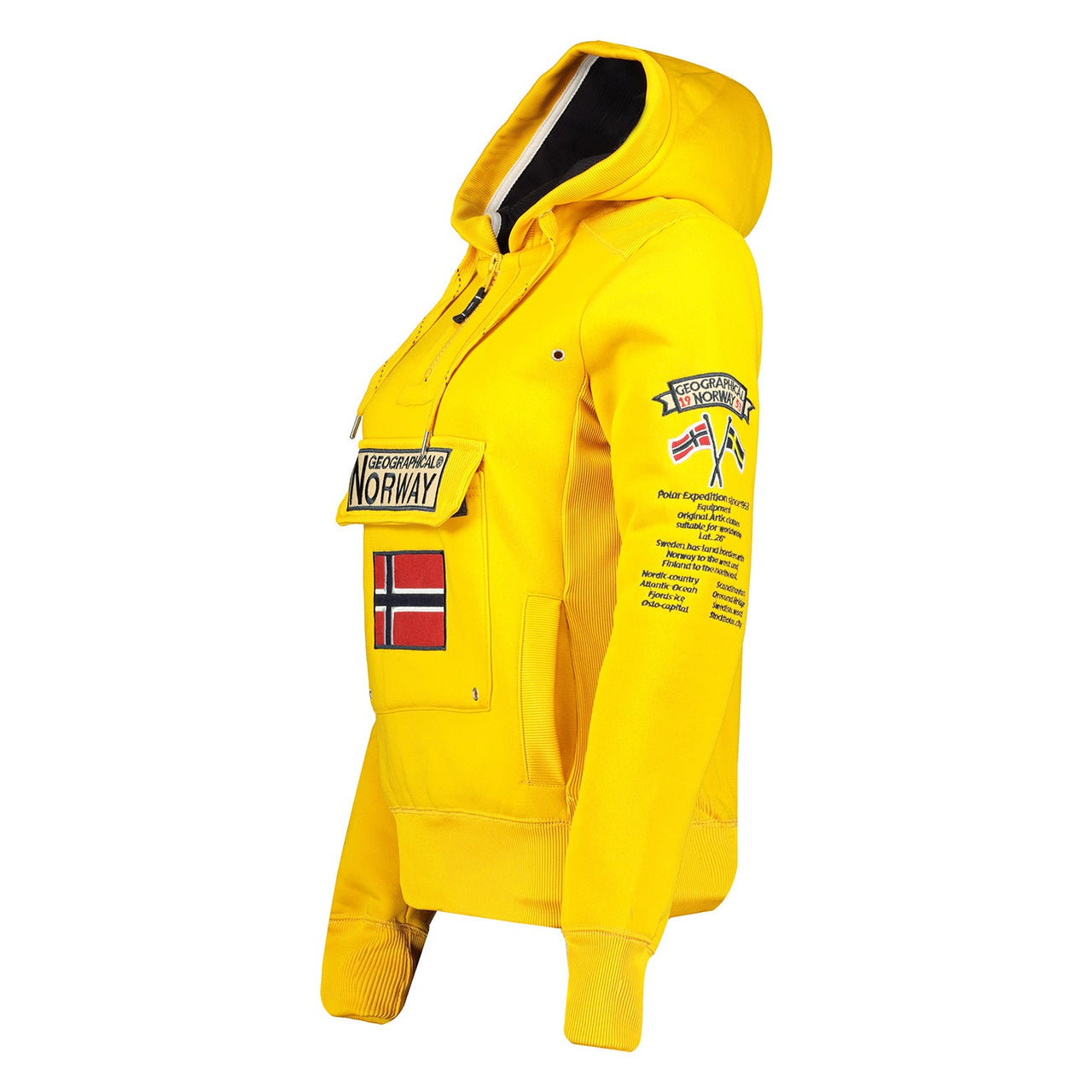 Geographical Norway Gymclass Femme - Sweat à capuche Moutarde - Geographical Norway - S Moutarde