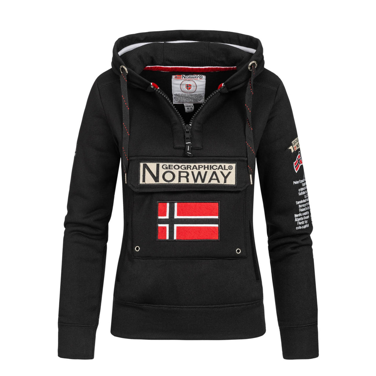 Geographical Norway Gymclass Femme - Sweat à capuche Noir - Geographical Norway - S Noir