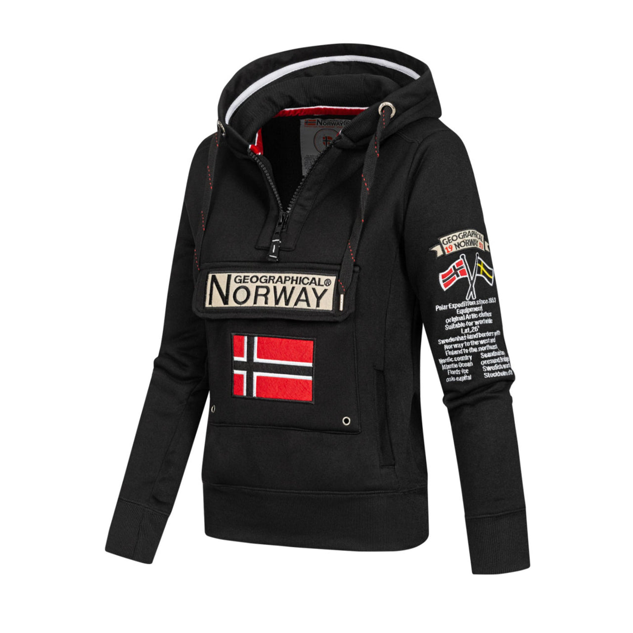 Geographical Norway Gymclass Femme - Sweat à capuche Noir - Geographical Norway - S Noir