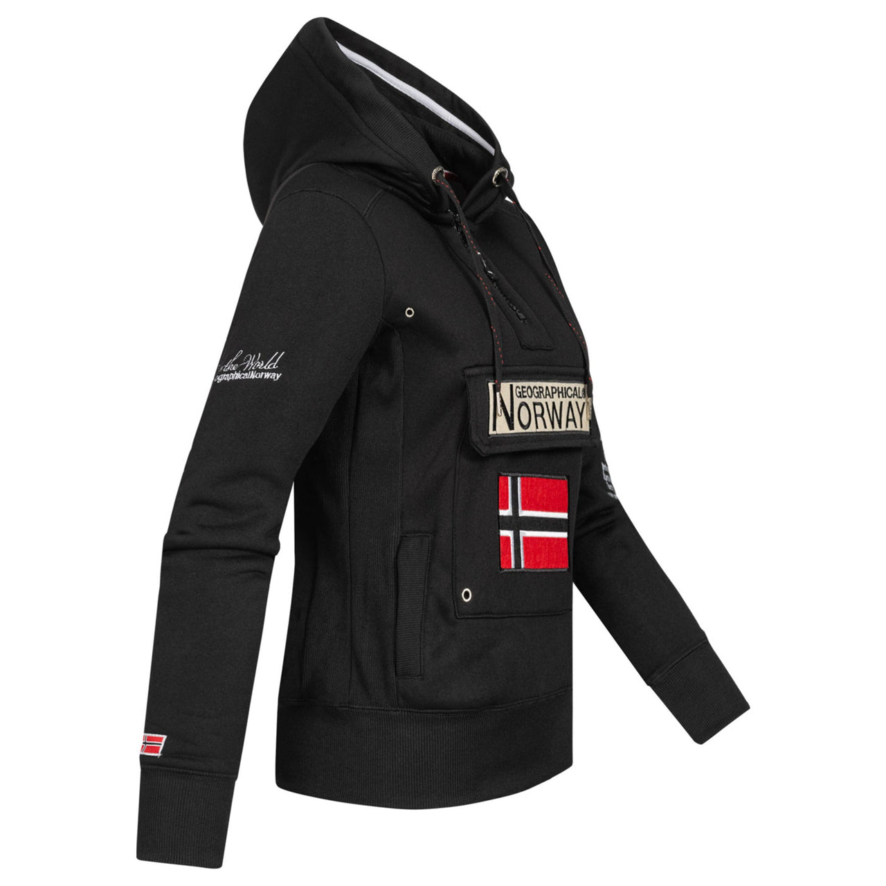 Geographical Norway Gymclass Femme - Sweat à capuche Noir - Geographical Norway - S Noir