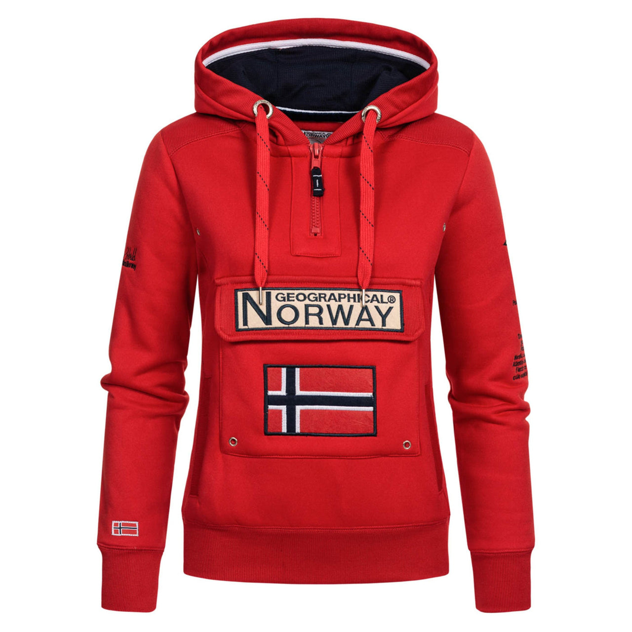 Geographical Norway Gymclass Femme - Sweat à capuche Rouge - Geographical Norway - S Rouge