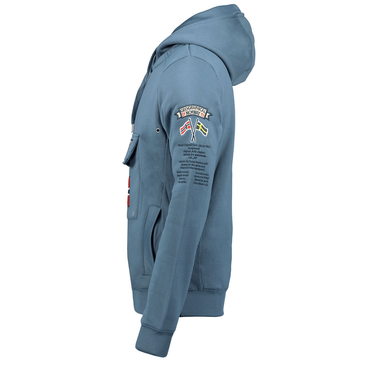 Geographical Norway Gymclass Homme - Sweat à Capuche Bleu Petrole - Geographical Norway - S Bleu Petrole