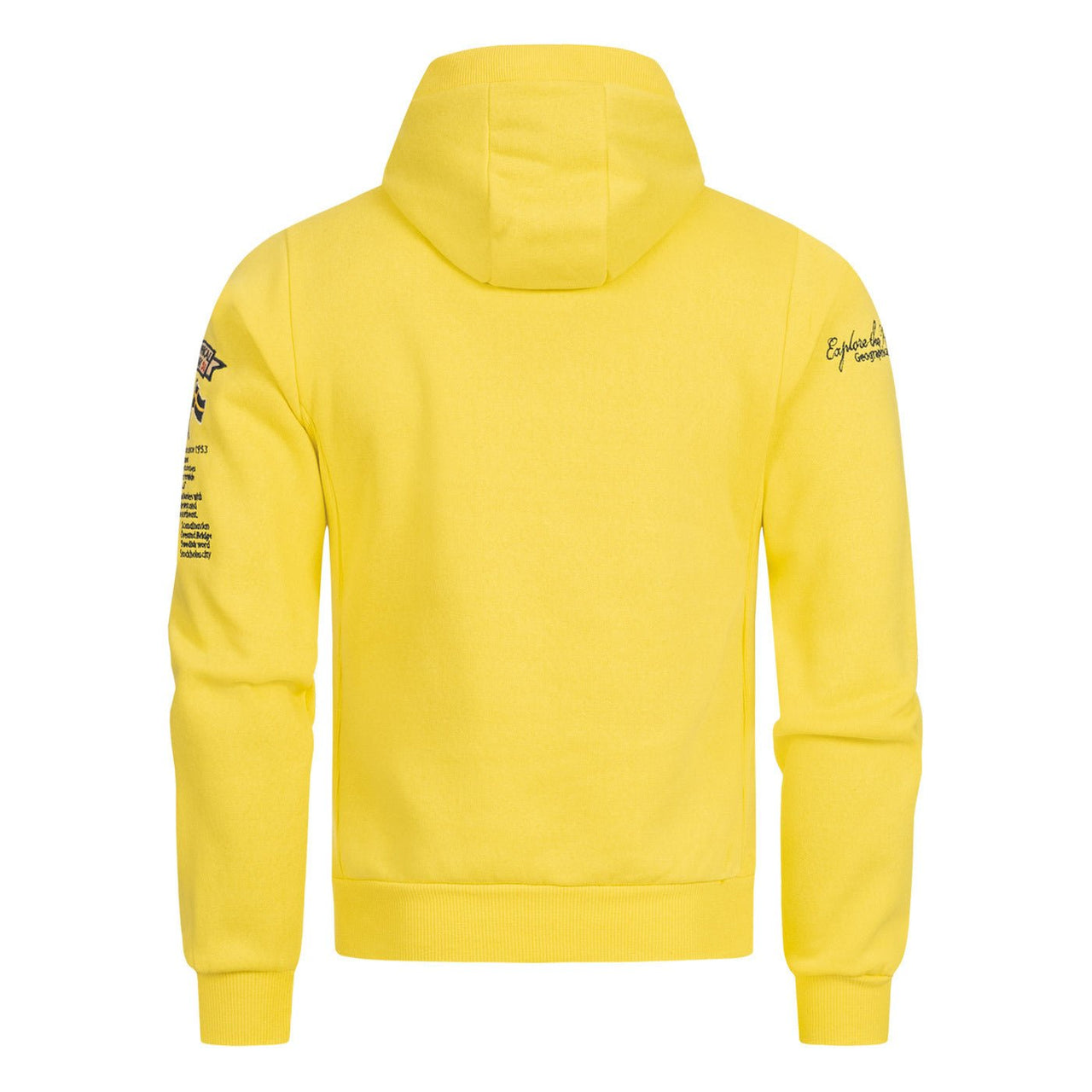 Geographical Norway Gymclass Homme - Sweat à Capuche Jaune Fluo - Geographical Norway - S Jaune Fluo