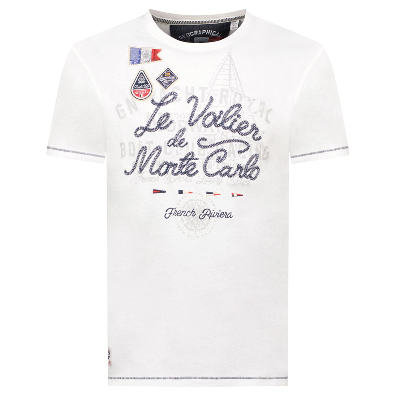 Geographical Norway JALVINIO Homme - T-shirt manches courtes, col rond Blanc - Geographical Norway - S Blanc