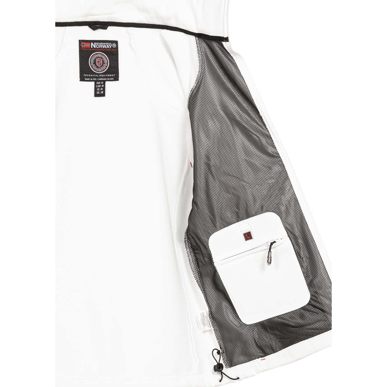 Geographical Norway Techno Homme - Veste Softshell iconique Blanc Rouge - Geographical Norway - S Blanc Rouge