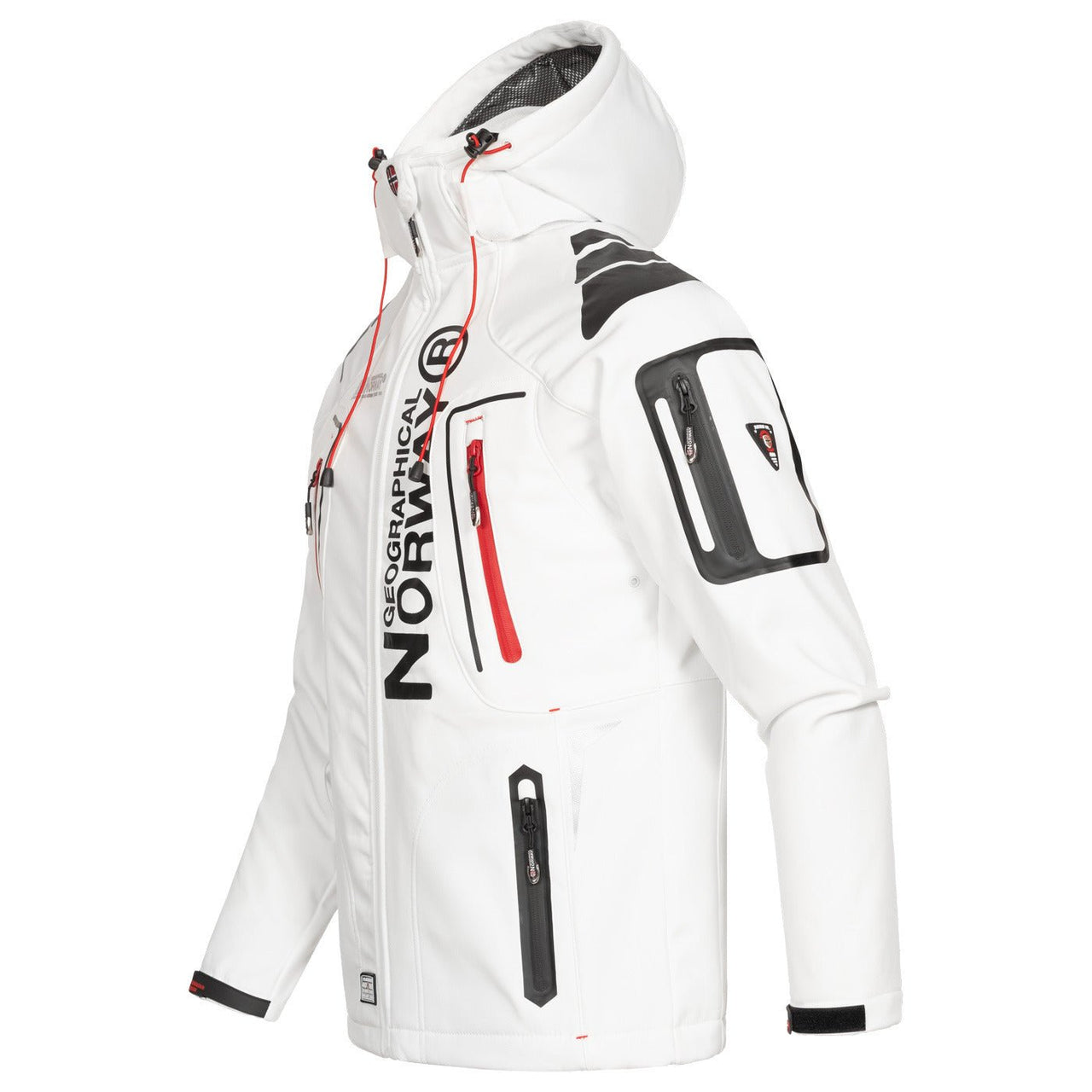 Geographical Norway Techno Homme - Veste Softshell iconique Blanc Rouge - Geographical Norway - S Blanc Rouge