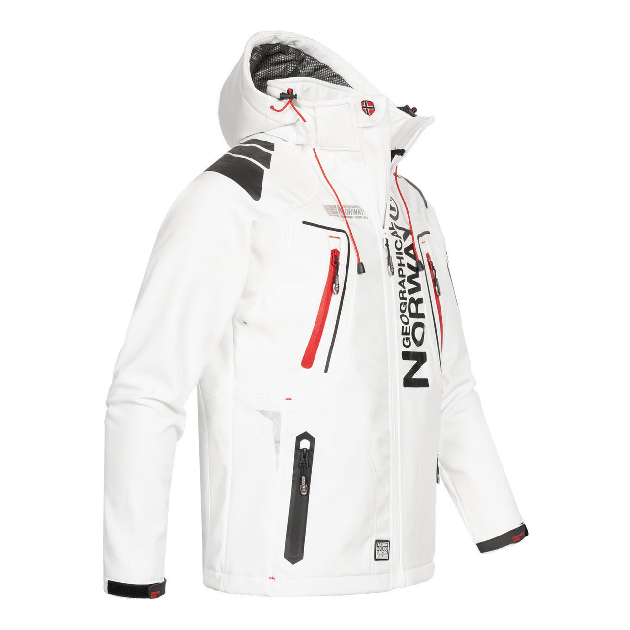 Geographical Norway Techno Homme - Veste Softshell iconique Blanc Rouge - Geographical Norway - S Blanc Rouge