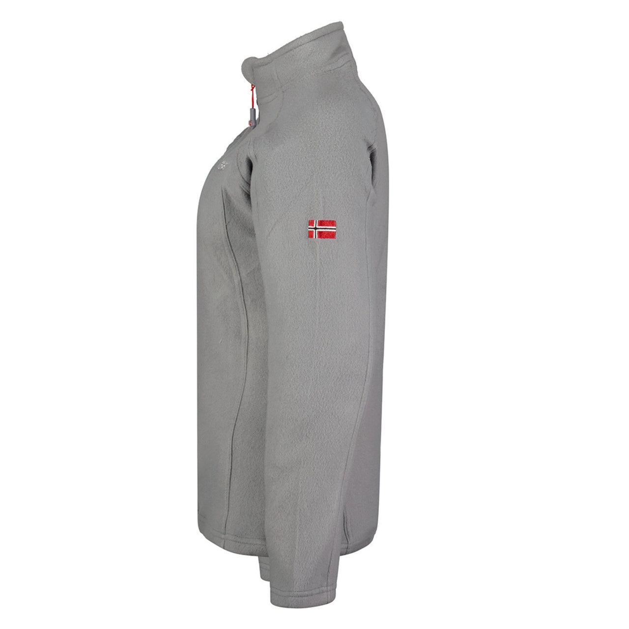 Geographical Norway Tug Hz - Micro - polaire Femme : Manches Raglantes, Broderie sur Poitrine, Ouverture Zippée Intégrale, Vendue Pliée et Emballée. Gris Clair - Geographical Norway - L Gris Clair