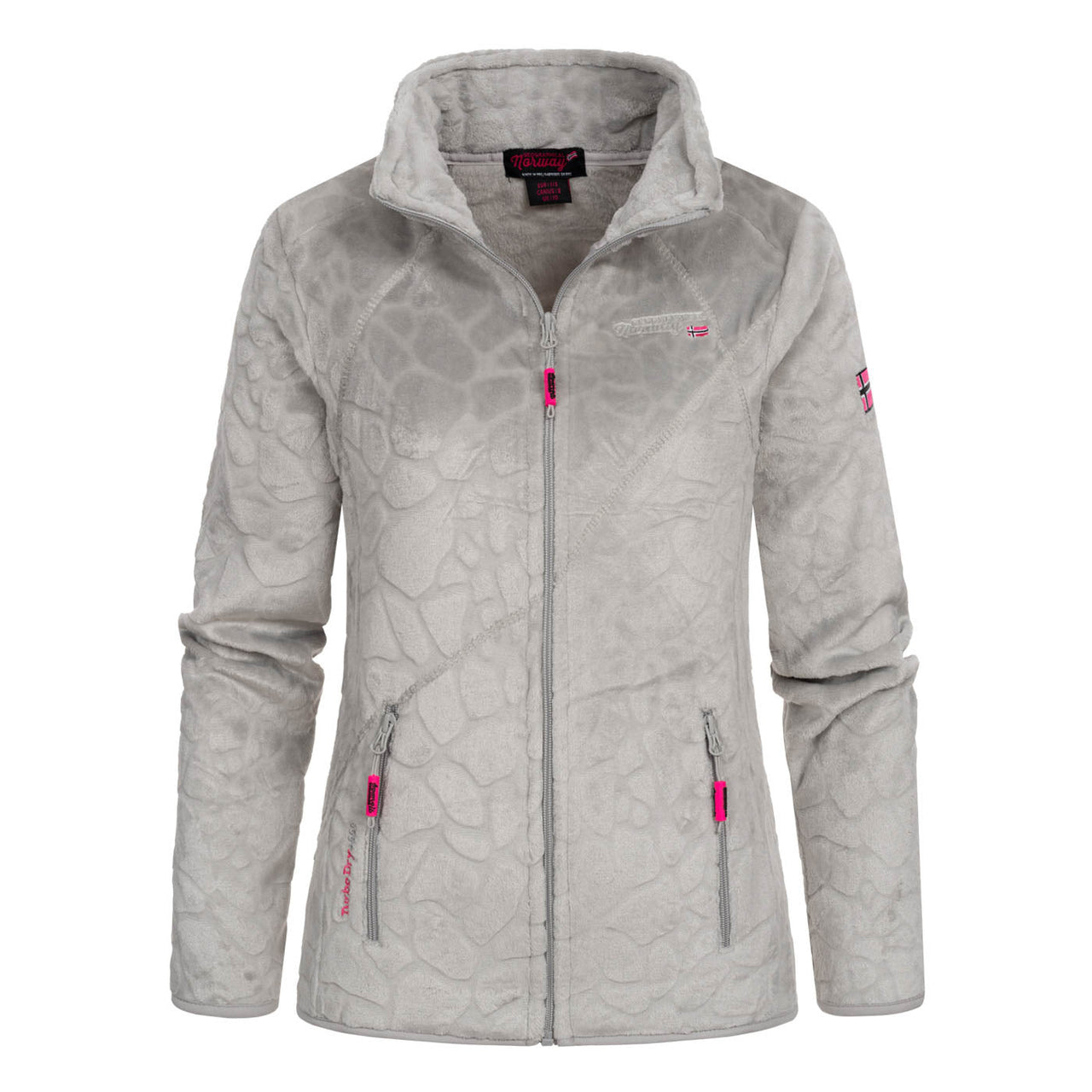 Geographical Norway Univers Femme - Polaire Avec Broderie sur la Poitrine et sur la Manche Gris Gris Clair - Geographical Norway - S Gris Clair