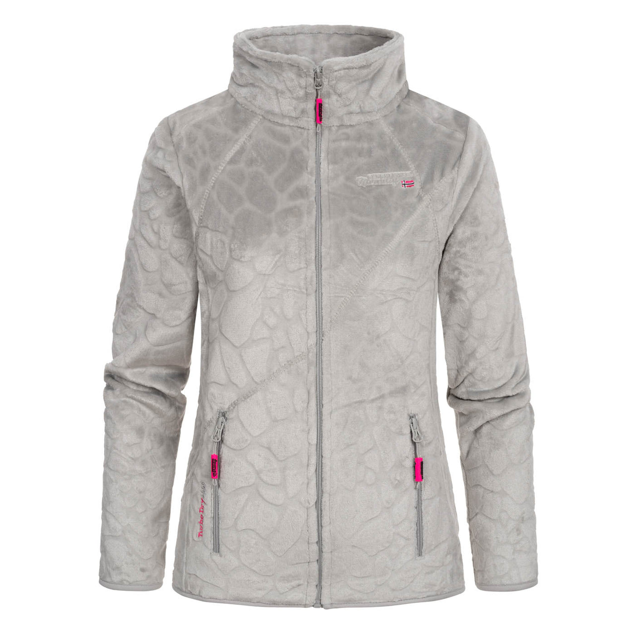 Geographical Norway Univers Femme - Polaire Avec Broderie sur la Poitrine et sur la Manche Gris Gris Clair - Geographical Norway - S Gris Clair