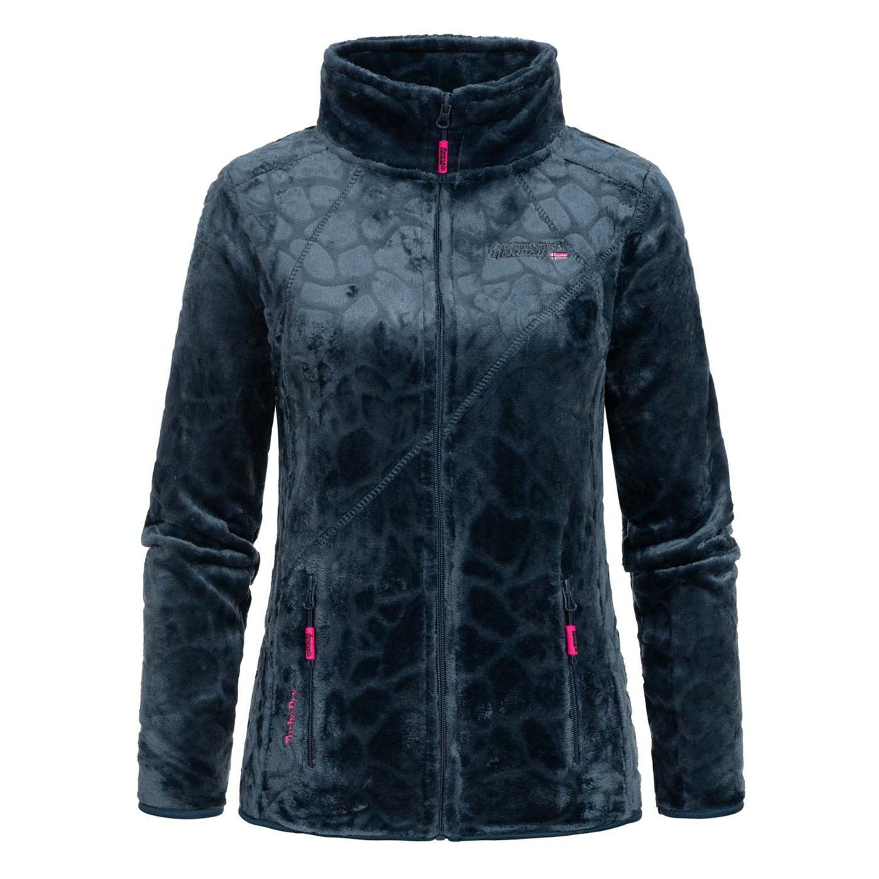 Geographical Norway Univers Femme - Polaire Avec Broderie sur la Poitrine et sur la Manche Marine Marine - Geographical Norway - S Marine