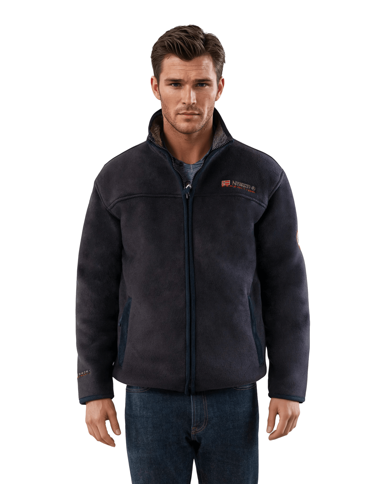 Geographical Norway Usine Homme - Veste polaire contrecollée en sherpa Marine Marine - Geographical Norway - S Marine
