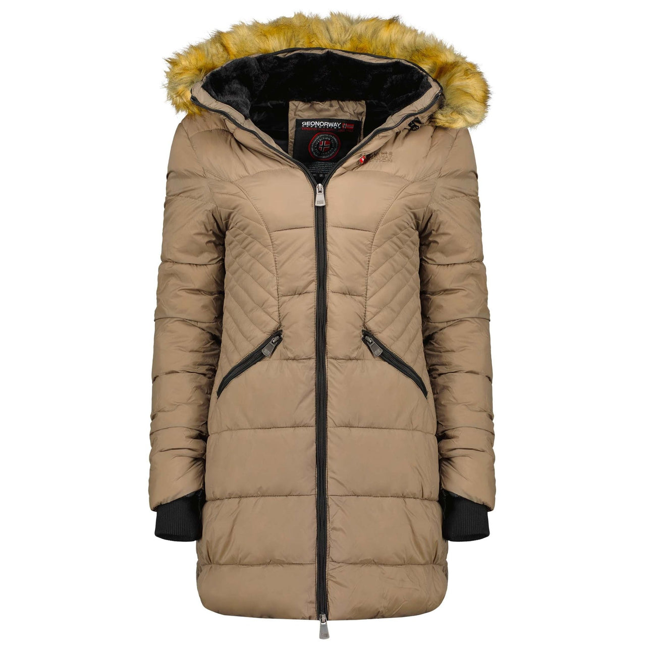 Geographical Norway Abeille Femme - Warmer Parka mit Kapuze Taupe - Geographical Norway - S Taupe