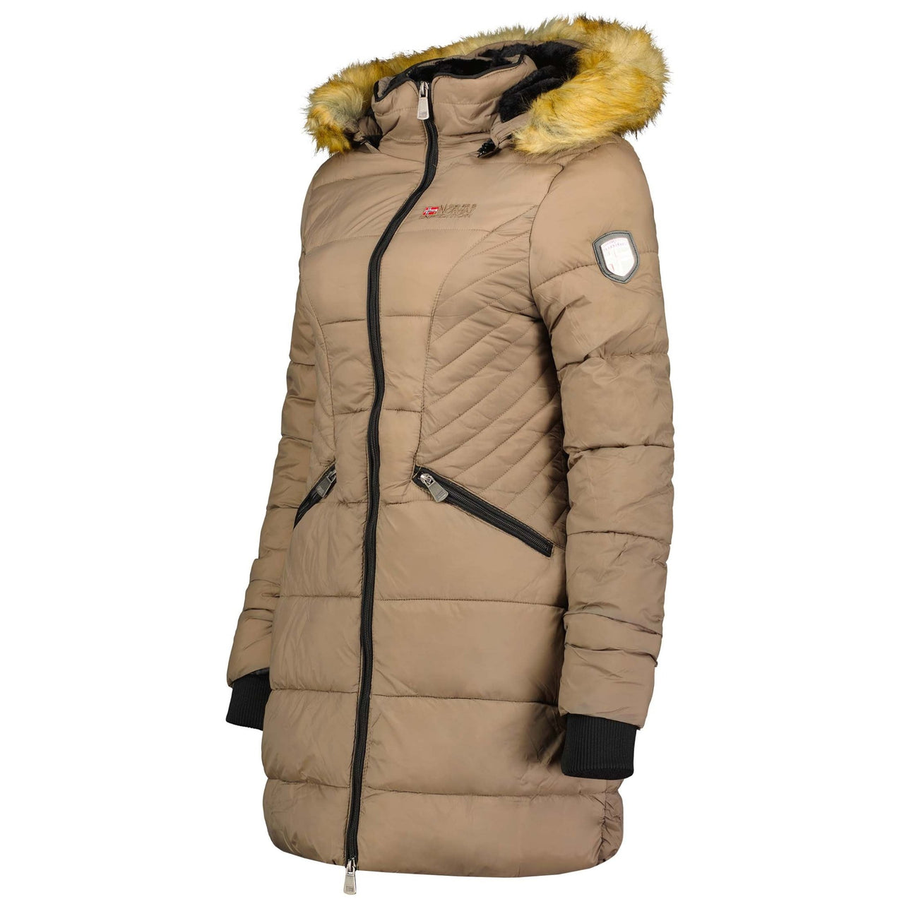 Geographical Norway Abeille Femme - Warmer Parka mit Kapuze Taupe - Geographical Norway - S Taupe