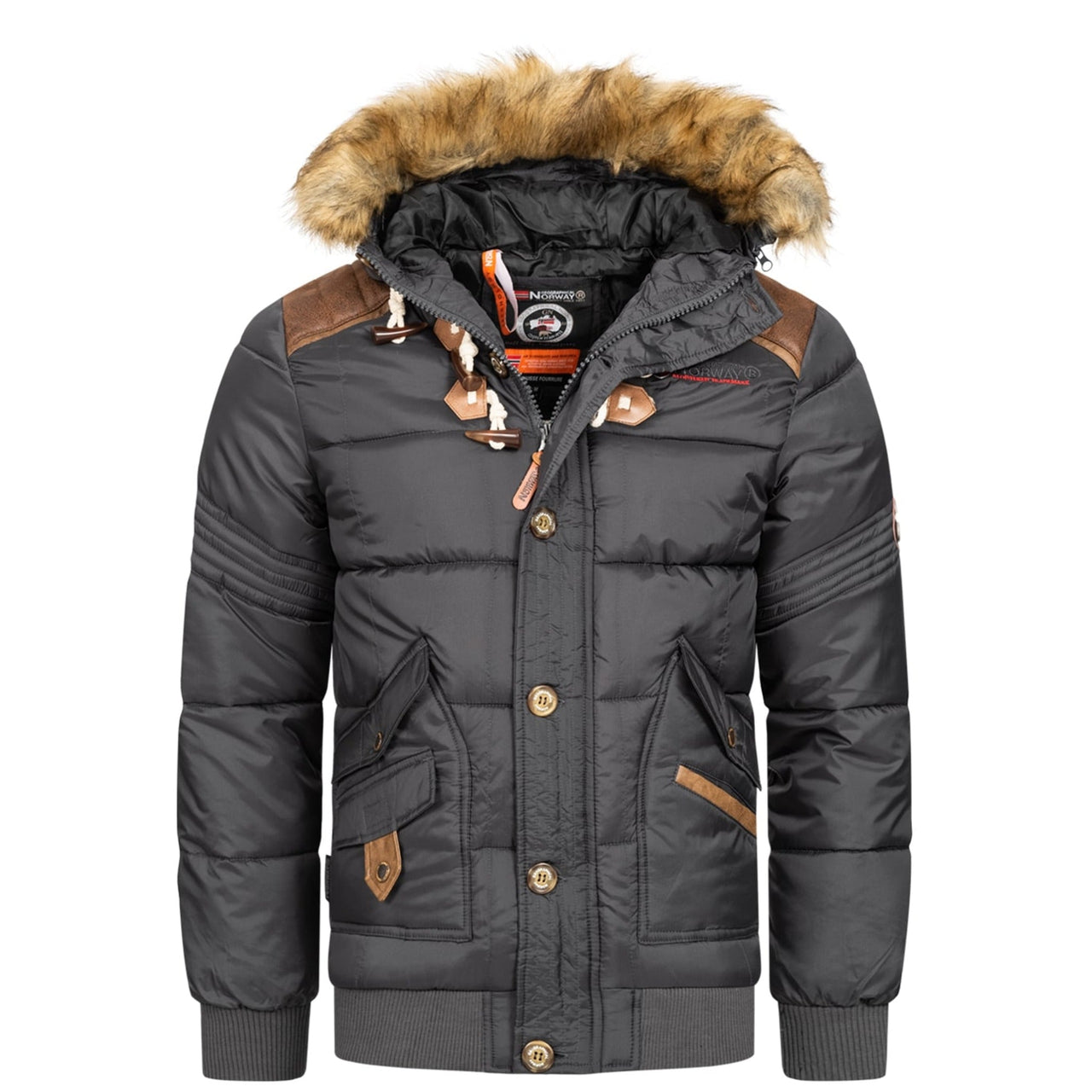 Geographical Norway Belphegore Homme - Gesteppte Daunenjacke Dunkelgrau - Geographical Norway - S Dunkelgrau