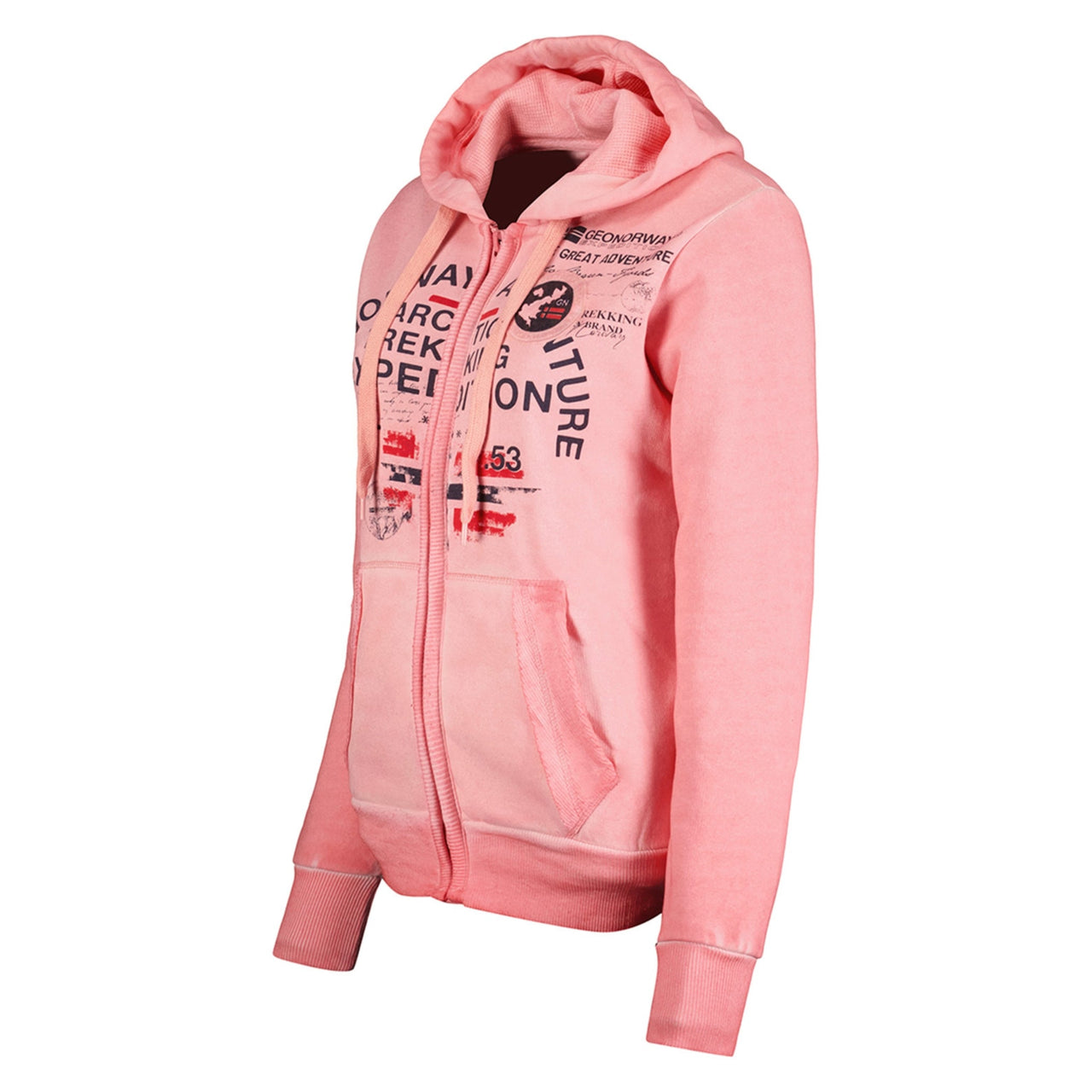 Geographical Norway Gergen Femme - Sweatshirt mit Reißverschluss Hellrosa - Geographical Norway - S Hellrosa