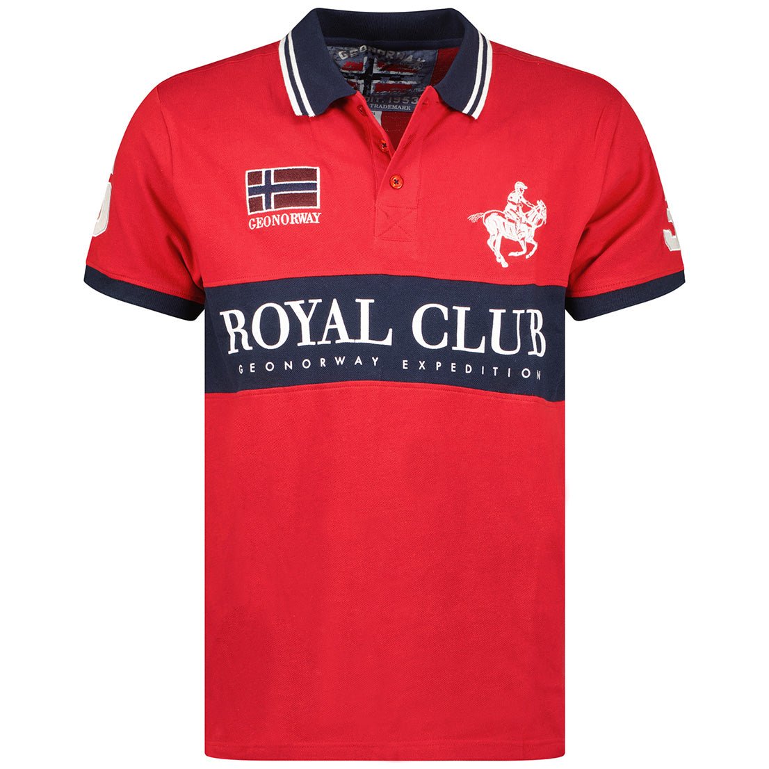 Geographical Norway Kahorse Homme - Polo-Shirt mit kurzen Ärmeln Rot - Geographical Norway - S Rot