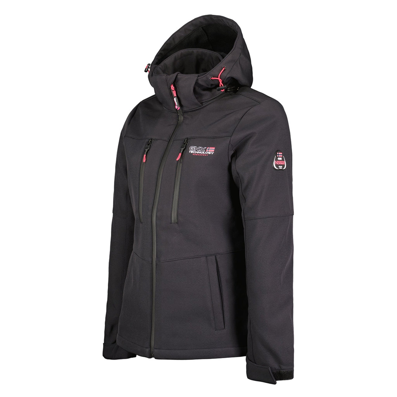 Geographical Norway Timmex Damen - Softshell mit Kapuze Marine - Geographical Norway - S Marine