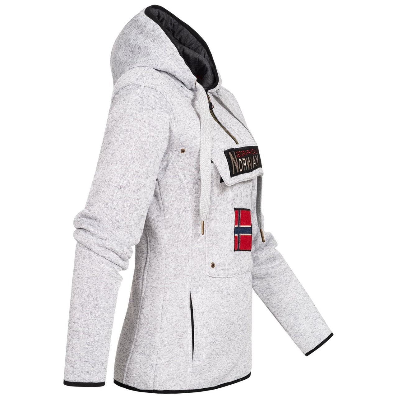 Geographical Norway Upclassica Femme - Kapuzenpullover mit Reißverschlusskragen Weiß Weiß - Geographical Norway - S Weiß