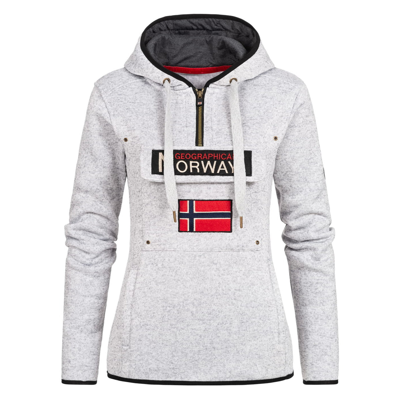 Geographical Norway Upclassica Femme - Kapuzenpullover mit Reißverschlusskragen Weiß Weiß - Geographical Norway - S Weiß