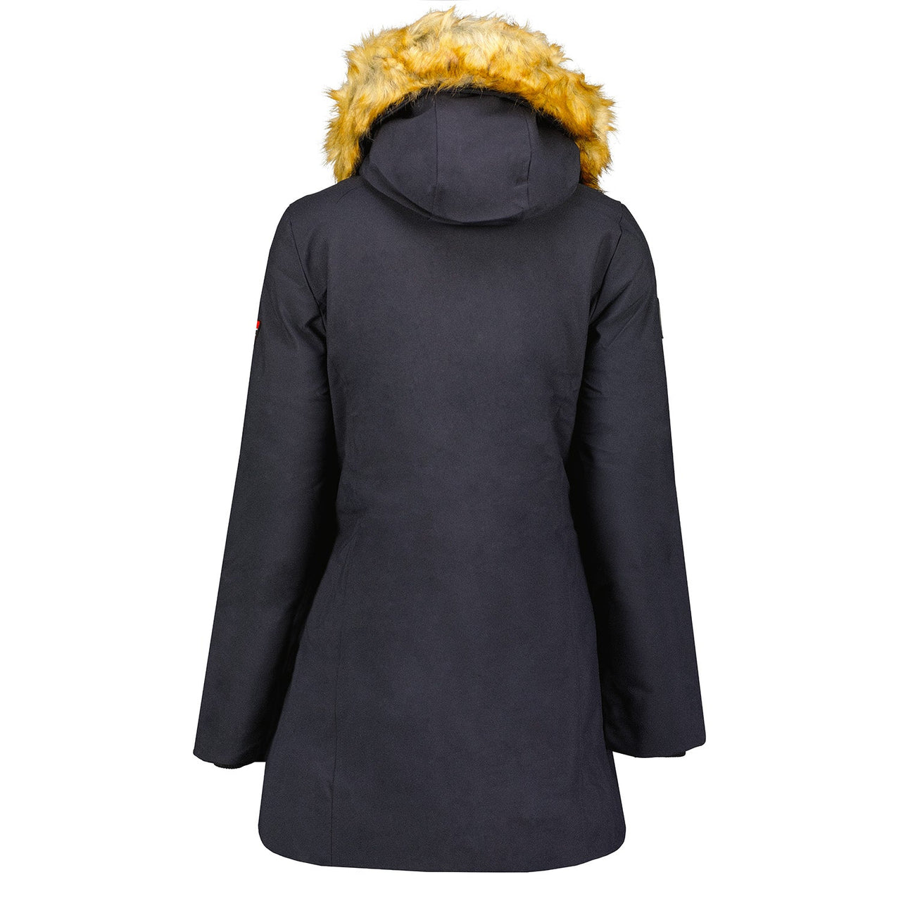 Geographical Norway Adelaide Women - Parka with hood, fur and side pockets, flag on sleeve Navy - Geographical Norway - S Navy